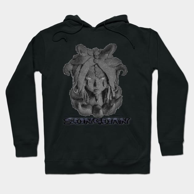 Statue of a young female creature with horns on her head Hoodie by Be'Er Design